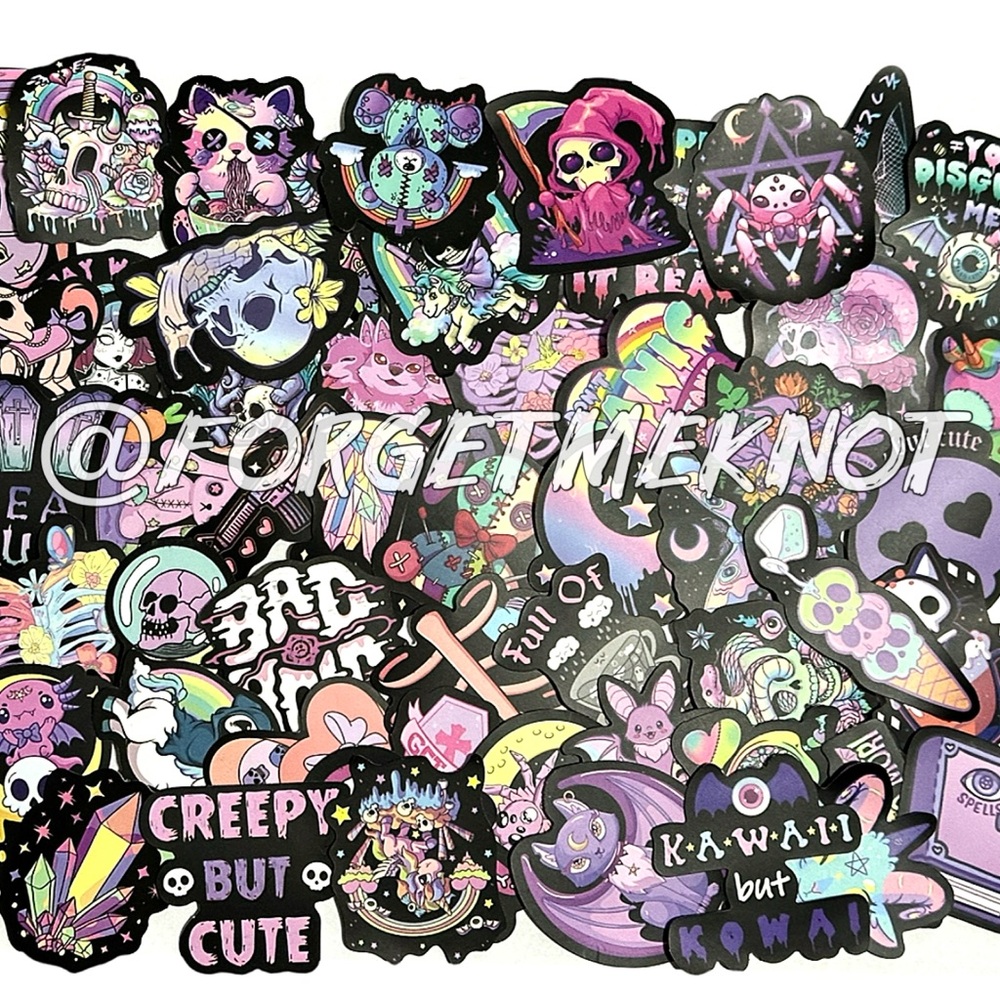 Goth Punk 50-55 Piece Cute Sticker Pack Bundle